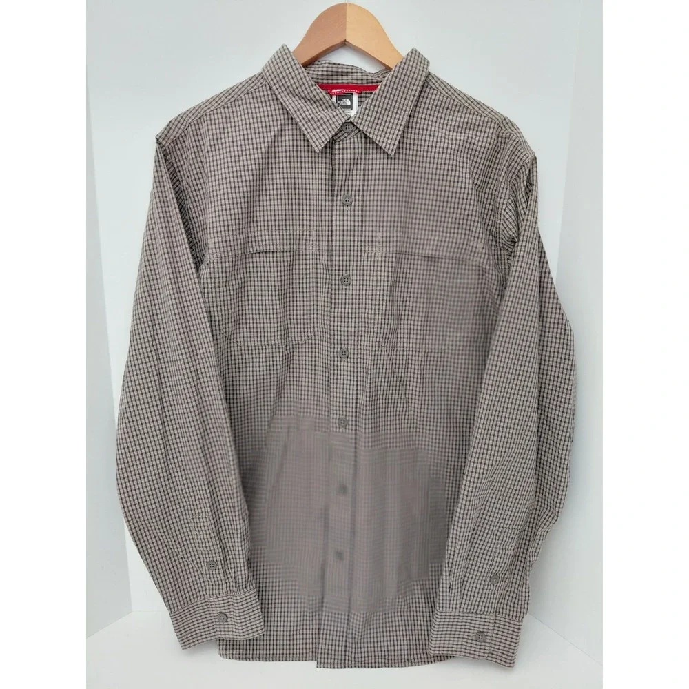 The‎ North Face Long Sleeve Button-Up Collared Pocket Plaid Shirt Size L